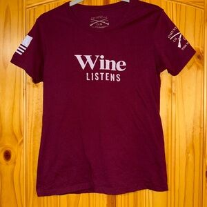 Grunt Style Wine Listens Burgundy Women's Tee